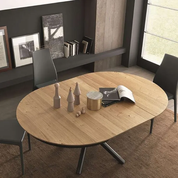 Altacom Table De Salle à Manger*Fahrenheit Table design extensible ronde en bois avec pied central forme mikado