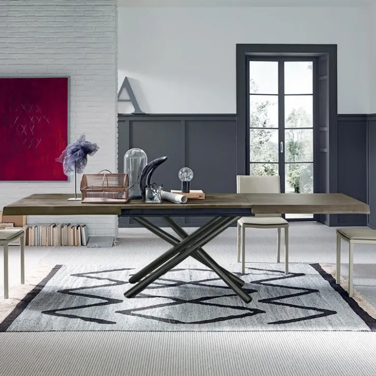 Altacom Table De Salle à Manger*Fahrenheit Table extensible design italien rectangulaire avec pied mikado