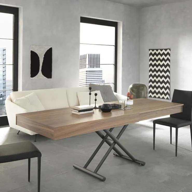 Altacom Table Pour Petit Espace|Table De Salon*Febo AT046 Table italienne relevable en bois avec allonges