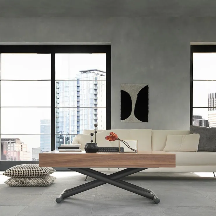 Altacom Table Pour Petit Espace|Table De Salon*Febo AT046 Table italienne relevable en bois avec allonges