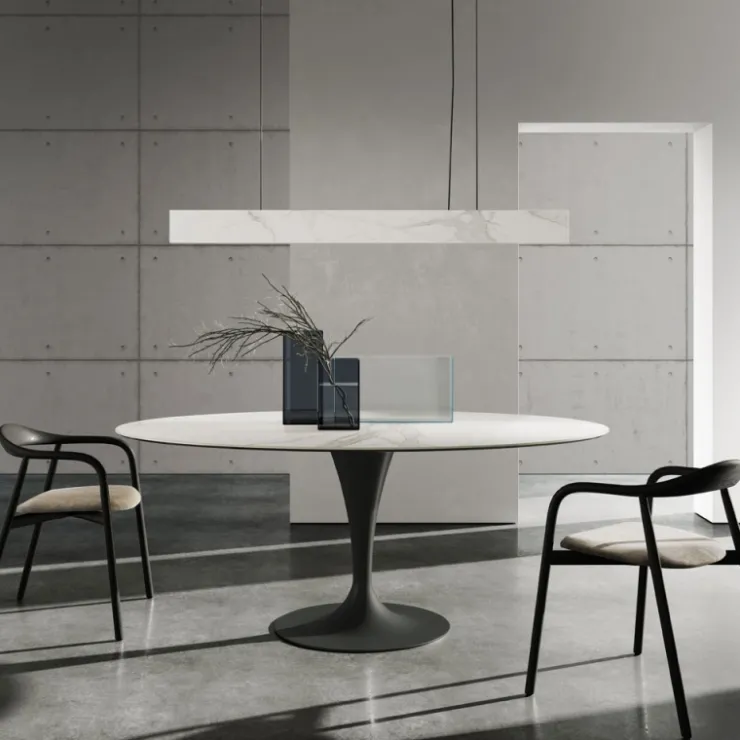 Sovet Italia Table De Salle à Manger*Flûte Sovet® Table ovale design en céramique