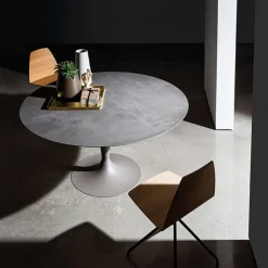 Sovet Italia Table De Salle à Manger*Flûte Sovet® Table ronde design en céramique avec pied central