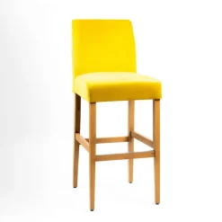 Sessio Tabouret De Bar (assise +/- 80 Cm)*Fritz line Tabouret de bar avec dos en tissu matelassé et pieds en bois