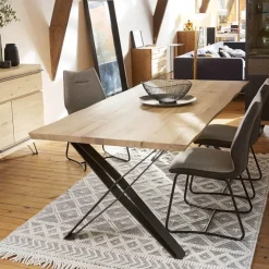 Couture Table De Salle à Manger*Fusion Table design industriel extensible pieds en X