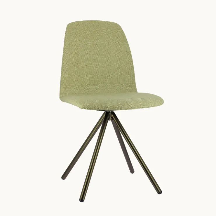 Perfecta Chaise De Salle à Manger|Chaise De Bureau*Genua Chaise moderne pivotante en tissu et pieds métal