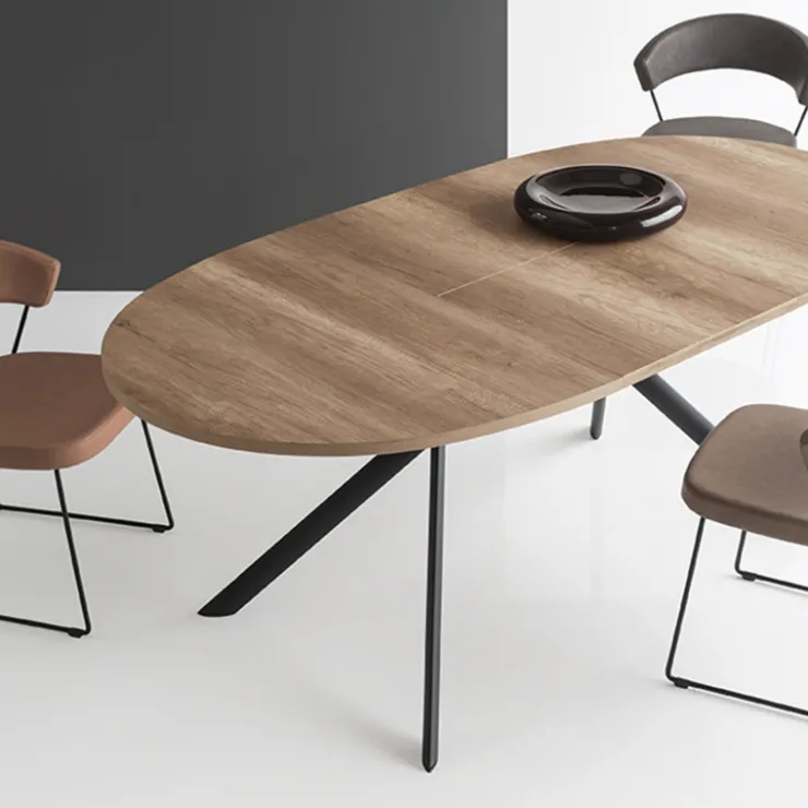 Table De Cuisine|Table De Salle à Manger*Giove Connubia® Table ovale extensible en mélaminé