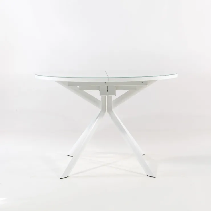 Table De Cuisine*Giove Table ronde extensible en verre blanc