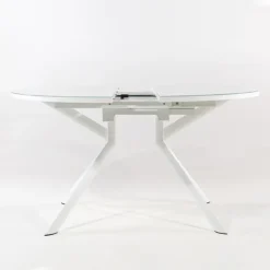Table De Cuisine*Giove Table ronde extensible en verre blanc