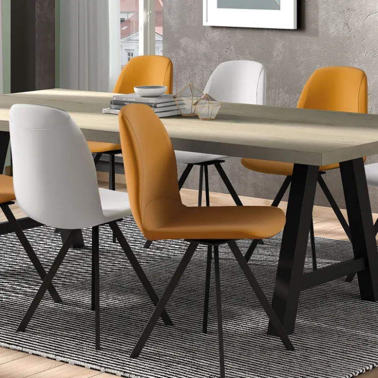 Perfecta Chaise Pour Chambre|Chaise De Cuisine*Girona Chaise moderne coque pivotante en simili