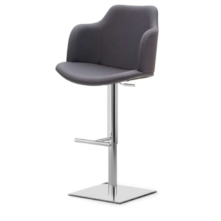 Peressini Tabouret Snack (assise +/- 65 Cm)|Tabouret De Bar (assise +/- 80 Cm)*Glamour P Tabouret pivotant et réglable en hauteur avec accoudoirs et pied chromé