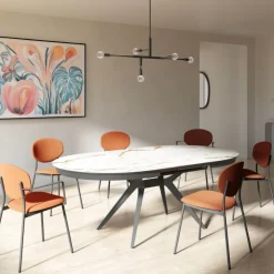 Cancio Table De Cuisine|Table De Salle à Manger*Globo Table ovale moderne extensible en Dekton