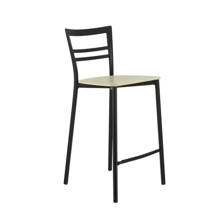Tabouret Snack (assise +/- 65 Cm)|Tabouret De Bar (assise +/- 80 Cm)*Go Clip Connubia® Tabouret snack contemporain en métal et multiplis bois