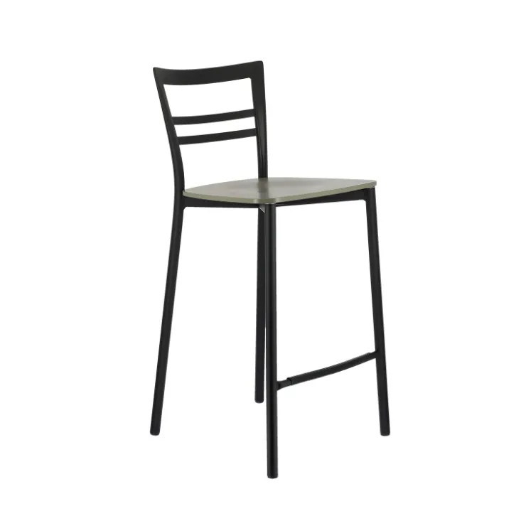 Tabouret Snack (assise +/- 65 Cm)|Tabouret De Bar (assise +/- 80 Cm)*Go Clip Connubia® Tabouret snack contemporain en métal et multiplis bois