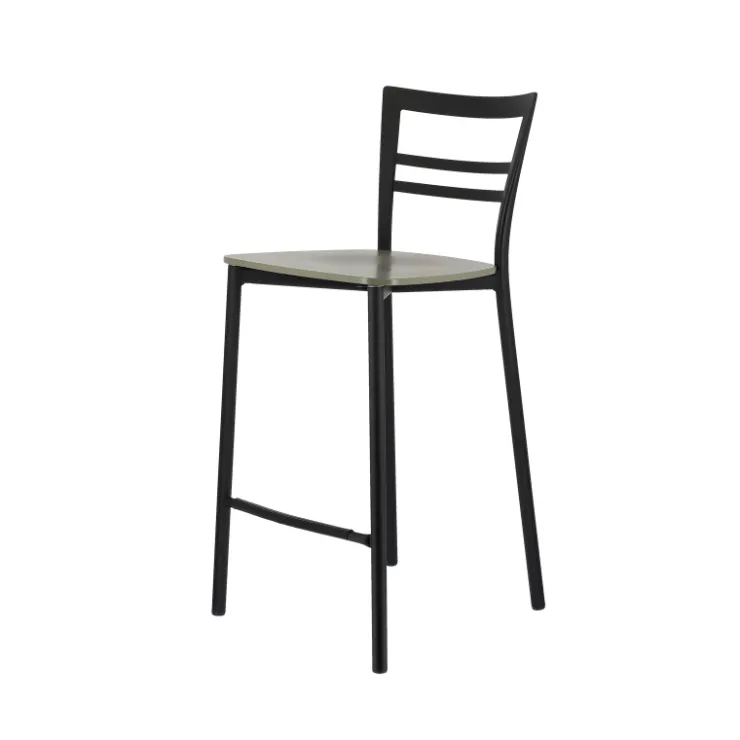 Tabouret Snack (assise +/- 65 Cm)|Tabouret De Bar (assise +/- 80 Cm)*Go Clip Connubia® Tabouret snack contemporain en métal et multiplis bois