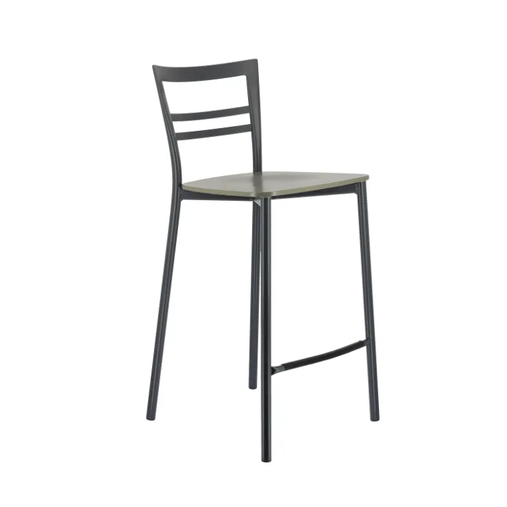 Tabouret Snack (assise +/- 65 Cm)|Tabouret De Bar (assise +/- 80 Cm)*Go Clip Connubia® Tabouret snack contemporain en métal et multiplis bois