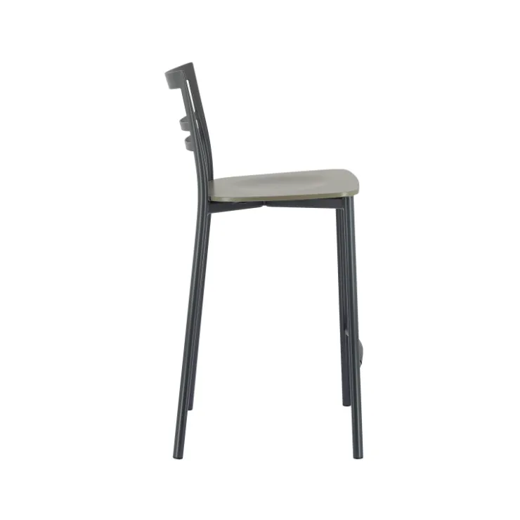 Tabouret Snack (assise +/- 65 Cm)|Tabouret De Bar (assise +/- 80 Cm)*Go Clip Connubia® Tabouret snack contemporain en métal et multiplis bois