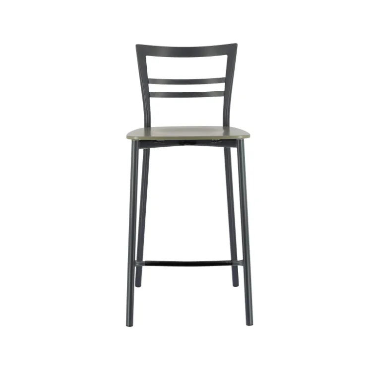 Tabouret Snack (assise +/- 65 Cm)|Tabouret De Bar (assise +/- 80 Cm)*Go Clip Connubia® Tabouret snack contemporain en métal et multiplis bois