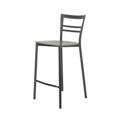 Tabouret Snack (assise +/- 65 Cm)|Tabouret De Bar (assise +/- 80 Cm)*Go Clip Connubia® Tabouret snack contemporain en métal et multiplis bois