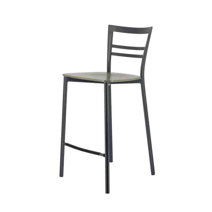 Tabouret Snack (assise +/- 65 Cm)|Tabouret De Bar (assise +/- 80 Cm)*Go Clip Connubia® Tabouret snack contemporain en métal et multiplis bois