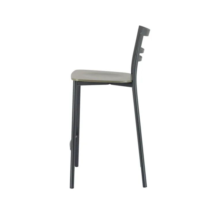 Tabouret Snack (assise +/- 65 Cm)|Tabouret De Bar (assise +/- 80 Cm)*Go Clip Connubia® Tabouret snack contemporain en métal et multiplis bois