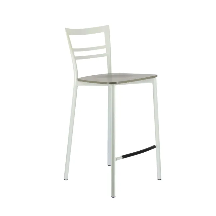Tabouret Snack (assise +/- 65 Cm)|Tabouret De Bar (assise +/- 80 Cm)*Go Clip Connubia® Tabouret snack contemporain en métal et multiplis bois