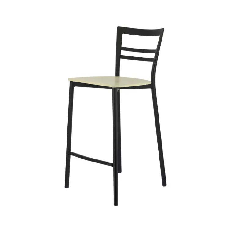 Tabouret Snack (assise +/- 65 Cm)|Tabouret De Bar (assise +/- 80 Cm)*Go Clip Connubia® Tabouret snack contemporain en métal et multiplis bois