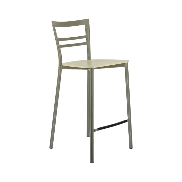 Tabouret Snack (assise +/- 65 Cm)|Tabouret De Bar (assise +/- 80 Cm)*Go Clip Connubia® Tabouret snack contemporain en métal et multiplis bois