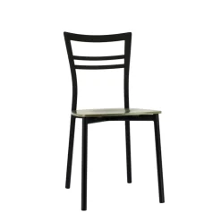 Chaise De Cuisine|Chaise De Salle à Manger*Go Connubia® Chaise contemporaine en métal et assise multiplis bois