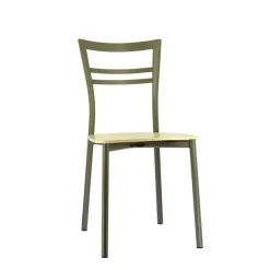 Chaise De Cuisine|Chaise De Salle à Manger*Go Connubia® Chaise contemporaine en métal et assise multiplis bois