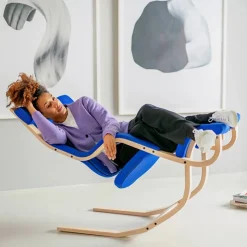 Varier Chaise De Bureau|Fauteuil De Bureau*Gravity ® Fauteuil de relaxation en tissu et bois