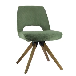 Chaise De Salle à Manger|Chaise De Bureau*Hortense Chaise pivotante en tissu avec pieds en bois
