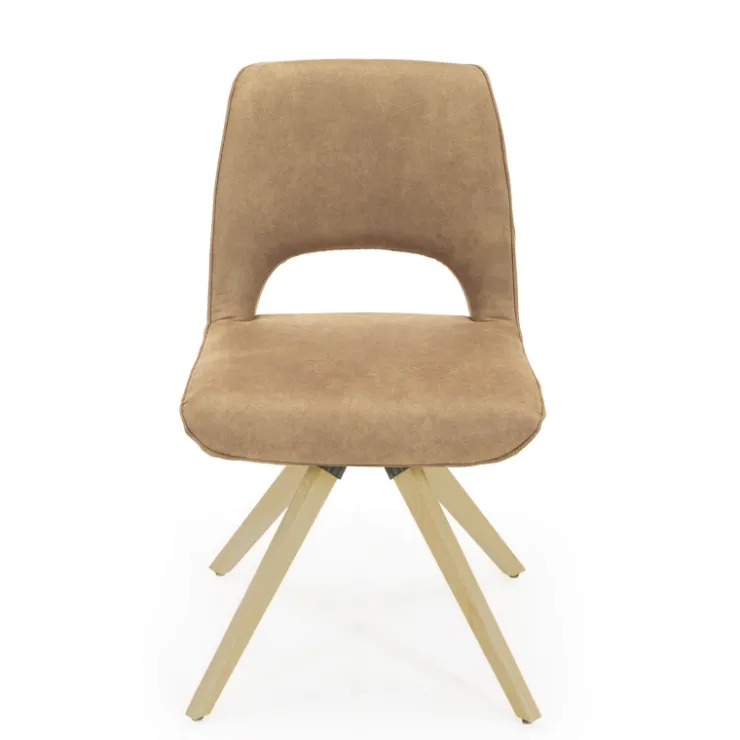 Chaise De Salle à Manger|Chaise De Bureau*Hortense Chaise pivotante en tissu avec pieds en bois