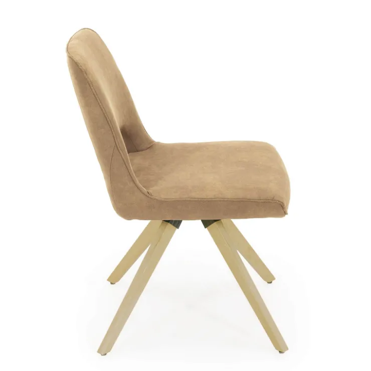 Chaise De Salle à Manger|Chaise De Bureau*Hortense Chaise pivotante en tissu avec pieds en bois
