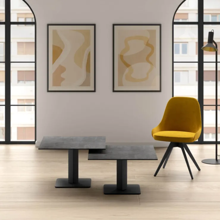 Cancio Table De Salon*Ibero mini Table basse carrée en céramique avec pied central