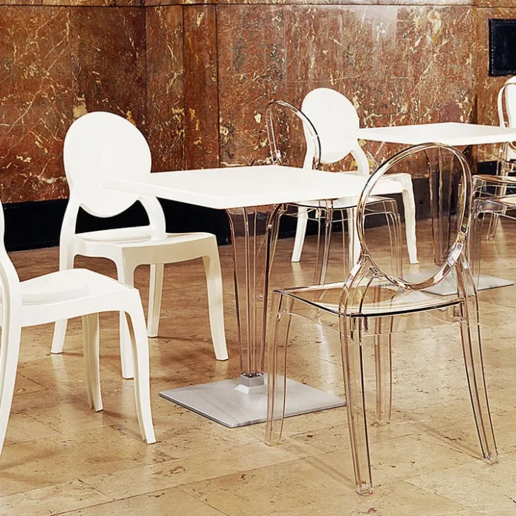 Table De Cuisine|Table Pour Petit Espace*Ice Table carrée en polycarbonate et stratifié