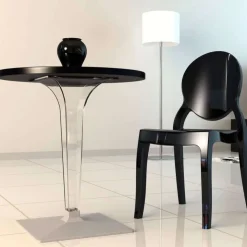 Table De Cuisine|Table Pour Petit Espace*Ice Table design ronde en polycarbonate et stratifié