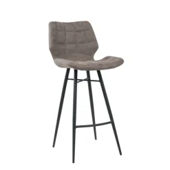 Tabouret Snack (assise +/- 65 Cm)|Tabouret De Bar (assise +/- 80 Cm)*ImpiaTabouret design coque matelassée patinée et pieds en métal noir