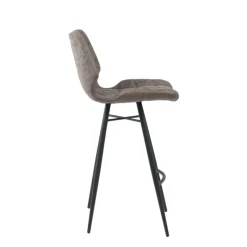 Tabouret Snack (assise +/- 65 Cm)|Tabouret De Bar (assise +/- 80 Cm)*ImpiaTabouret design coque matelassée patinée et pieds en métal noir