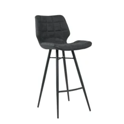 Tabouret Snack (assise +/- 65 Cm)|Tabouret De Bar (assise +/- 80 Cm)*ImpiaTabouret design coque matelassée patinée et pieds en métal noir