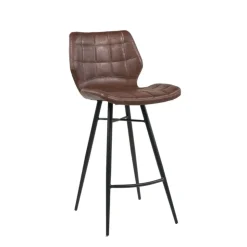 Tabouret Snack (assise +/- 65 Cm)|Tabouret De Bar (assise +/- 80 Cm)*ImpiaTabouret design coque matelassée patinée et pieds en métal noir