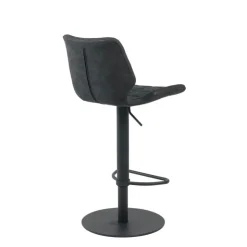 Tabouret Réglable En Hauteur|Tabouret Snack (assise +/- 65 Cm)*IndicaTabouret tournant et réglable coque matelassée en simili avec pied en métal noir