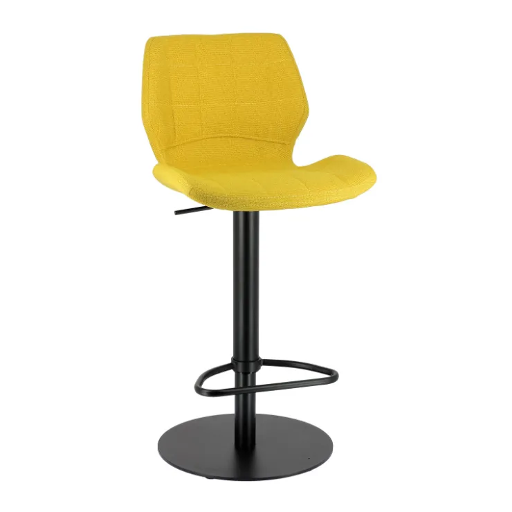 Tabouret De Bar (assise +/- 80 Cm)|Tabouret Snack (assise +/- 65 Cm)*IndicaTabouret tournant et réglable coque en tissu avec pied en métal noir