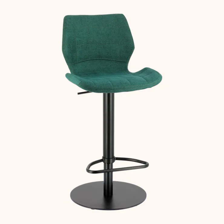 Tabouret De Bar (assise +/- 80 Cm)|Tabouret Snack (assise +/- 65 Cm)*IndicaTabouret tournant et réglable coque en tissu avec pied en métal noir