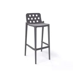 Tabouret De Bar (assise +/- 80 Cm)*Isidoro Tabouret de bar moderne empilable avec dossier ronds ajourés