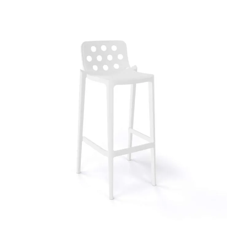Tabouret De Bar (assise +/- 80 Cm)*Isidoro Tabouret de bar moderne empilable avec dossier ronds ajourés