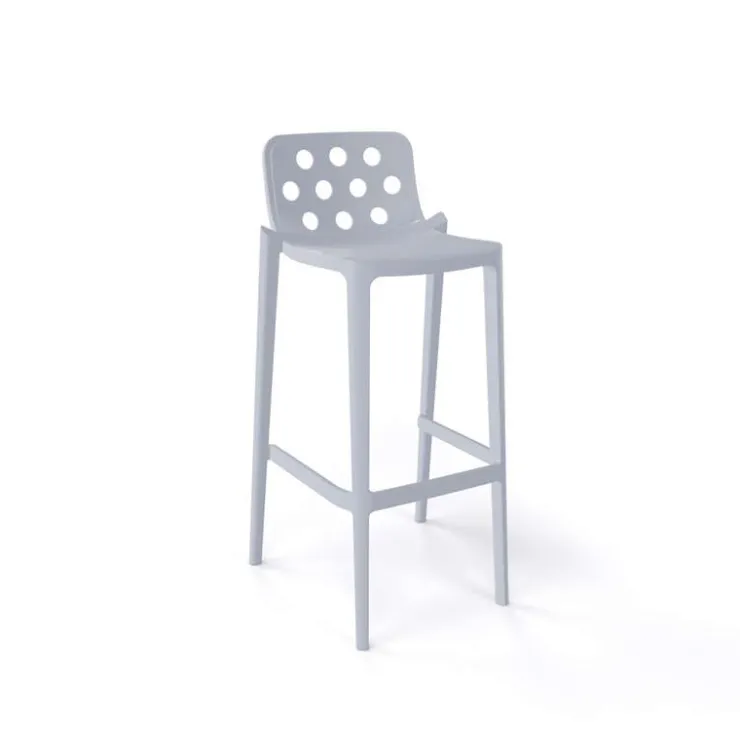 Tabouret De Bar (assise +/- 80 Cm)*Isidoro Tabouret de bar moderne empilable avec dossier ronds ajourés