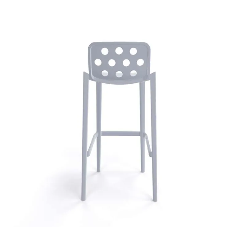 Tabouret De Bar (assise +/- 80 Cm)*Isidoro Tabouret de bar moderne empilable avec dossier ronds ajourés