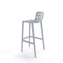 Tabouret De Bar (assise +/- 80 Cm)*Isidoro Tabouret de bar moderne empilable avec dossier ronds ajourés