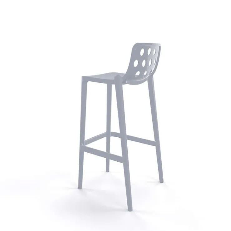Tabouret De Bar (assise +/- 80 Cm)*Isidoro Tabouret de bar moderne empilable avec dossier ronds ajourés