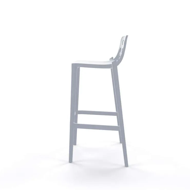 Tabouret De Bar (assise +/- 80 Cm)*Isidoro Tabouret de bar moderne empilable avec dossier ronds ajourés